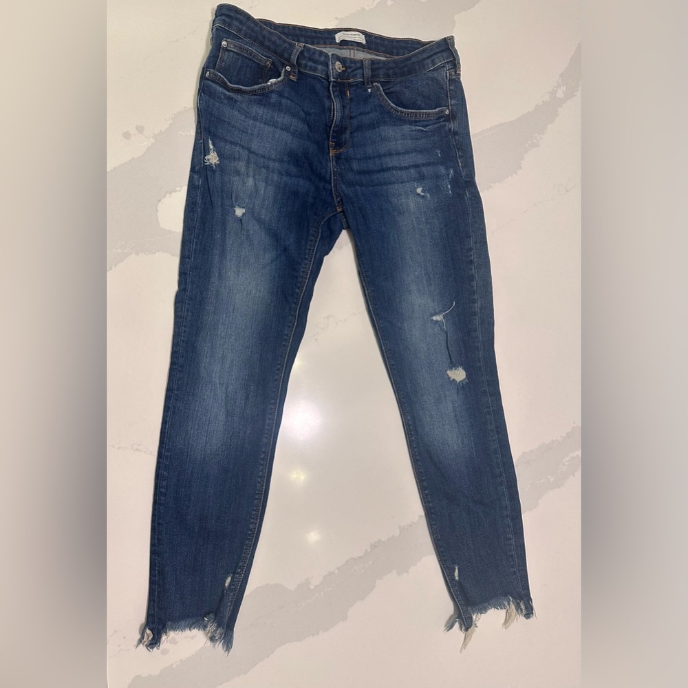 Zara Distressed Blue Jeans